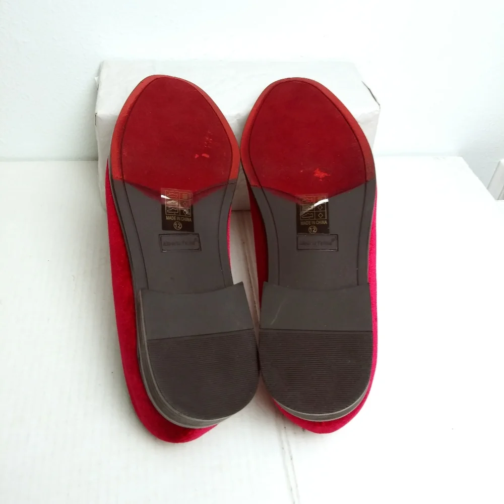 Alberto Fellini Sparko Size 12 Men's Loafers Shoes Red Velour